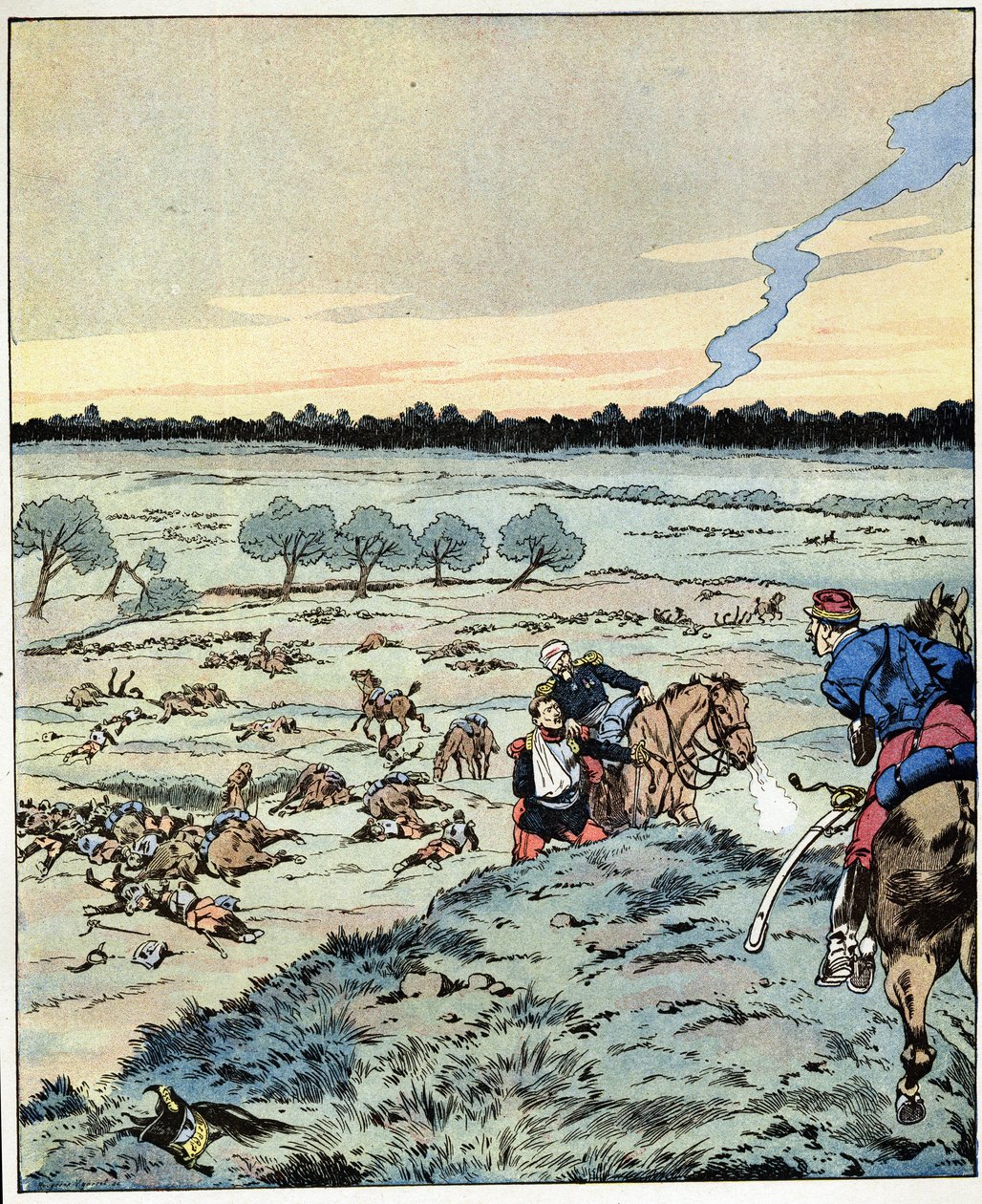 Csatahajók? Nincs több! Tábornok válasza egy tisztnek, aki a reischoffeni csatában erősítést kért, és aki 1870-es nagy szolgálatáról ismert. Job illusztrációja (Jacques Marie Gaston Onfray és Breville) (Jacques-Marie) (1858-1931) for t alkotó: pseudonym for Onfray de Breville Jacques Job