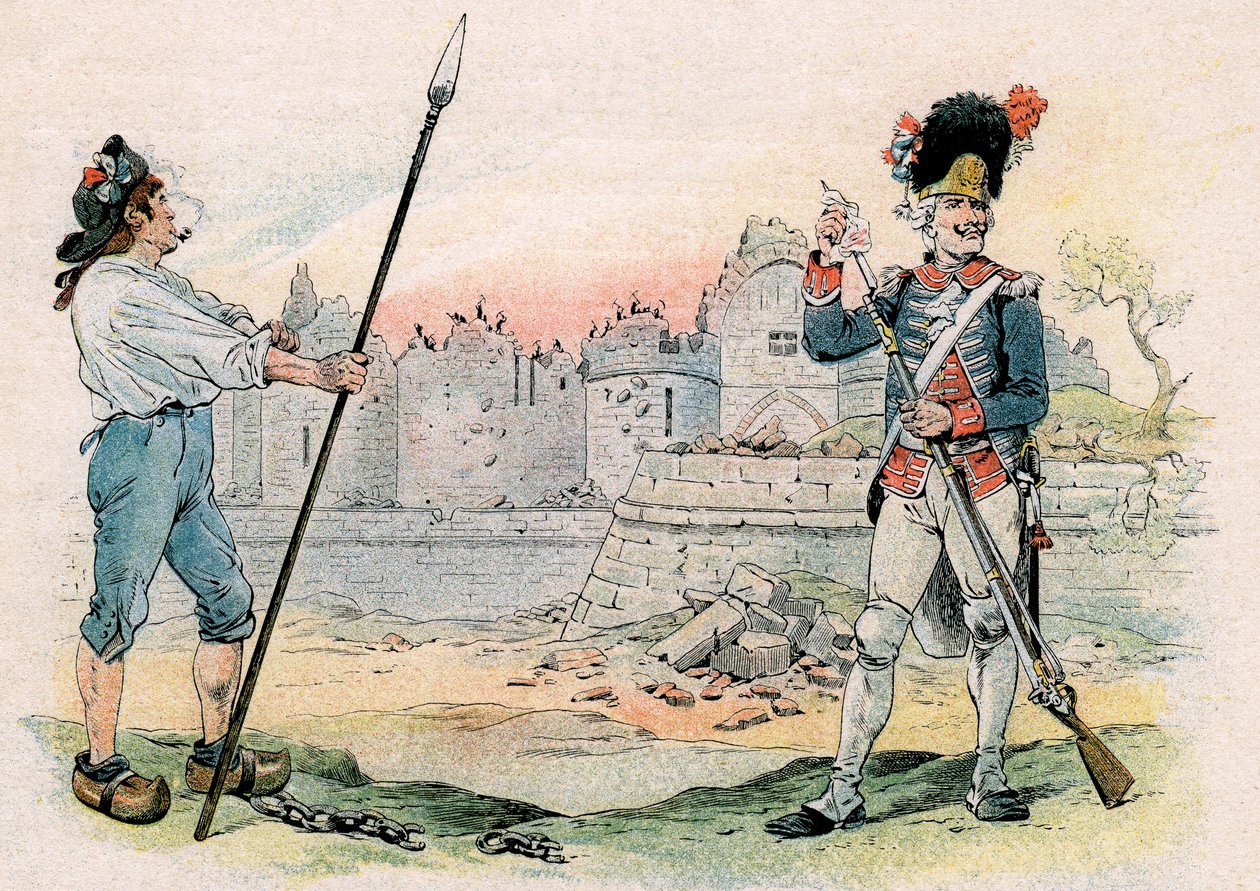 A Bastille lerombolása (rombolás, demantelement) alkotó: pseudonym for Onfray de Breville Jacques Job