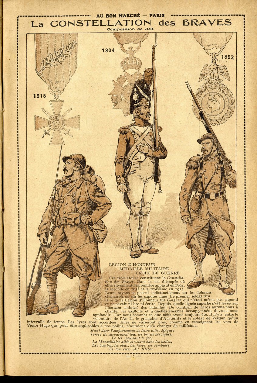 Bon Marche naplója 1917 – Job illusztrációja (Jacques Marie (Jacques-Marie) Gaston Onfray és Breville) (1858-1931): 1905 alkotó: pseudonym for Onfray de Breville Jacques Job