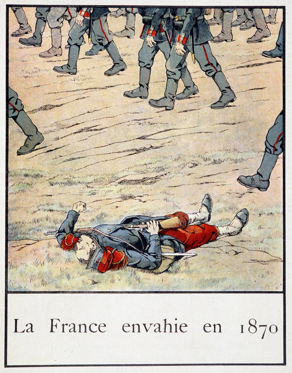 Franciaország 1870-ben megtámadta (egy katona meghalt a csatatéren) – Jacques Bainville „Petite histoire de France” című könyvében, szerk. Sörény alkotó: pseudonym for Onfray de Breville Jacques Job