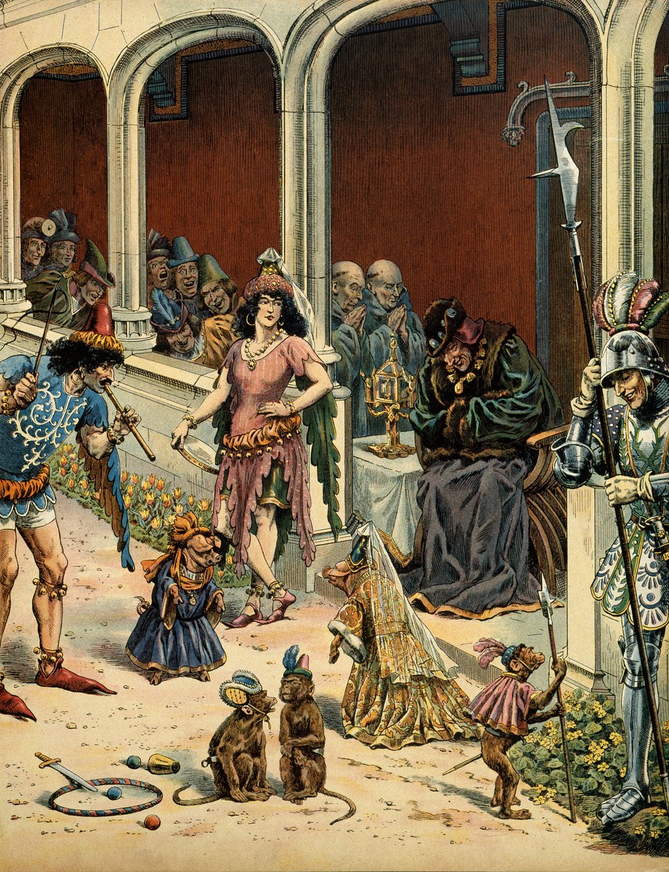 Franciaország története a középkorban (középkor): XI. Lajos francia király szerint a körültekintő (1423-1483) Plessis-les-Tours (Plessis les Tours) (Plessis-les-Tours) (Plessis) kastélyában öregszik. ez Tours) szórakozni érkezett bohémek társaságában alkotó: pseudonym for Onfray de Breville Jacques Job