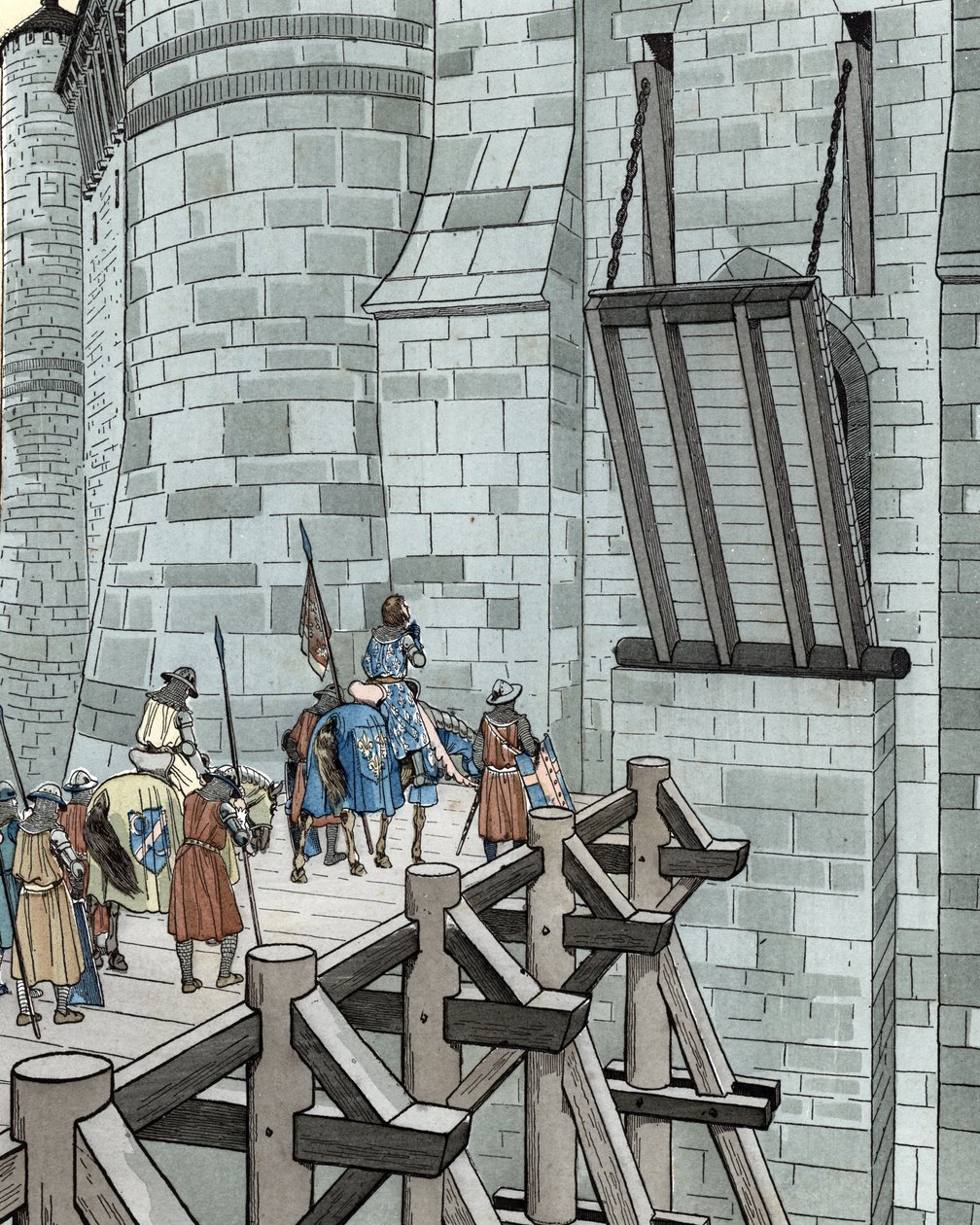 Százéves háború: VI. Valois-i Philippe menedékjogot kér a Château de Broye-ban (1346) alkotó: pseudonym for Onfray de Breville Jacques Job
