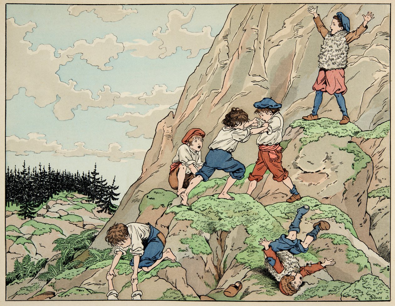 Az illusztráció a „Le bon roy Henri” című könyvből származik, illusztrálta: Jacques Marie Gaston Onfray de Breville dit JOB (1858-1931): IV. Henrik gyermekkora a parasztokkal – Magángyűjtemény alkotó: pseudonym for Onfray de Breville Jacques Job