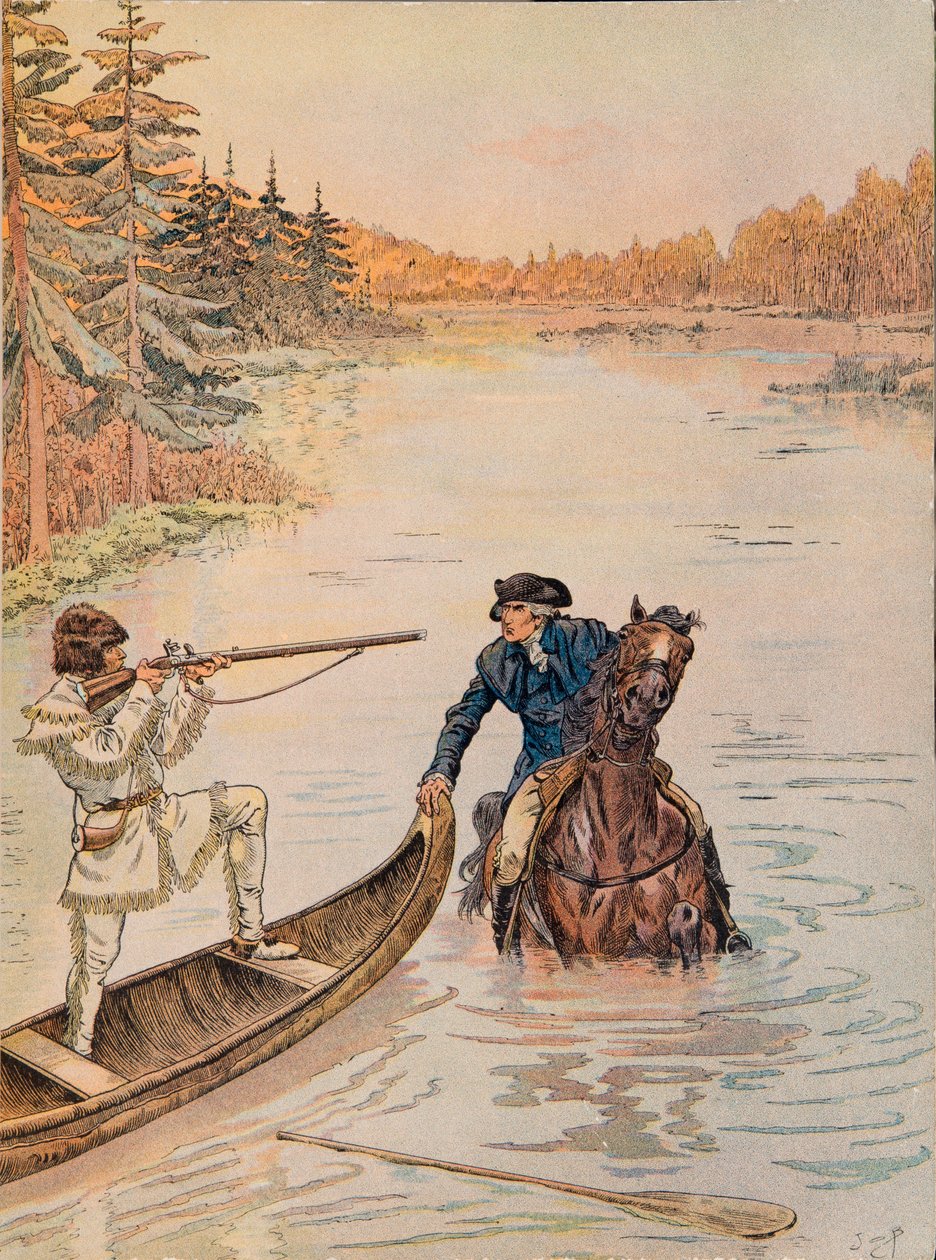 Jacques Marie Gaston Onfroy de Breville az állásban (1858-1931) – Georges Washington játssza a vadászőrt a földjén, Magángyűjtemény alkotó: pseudonym for Onfray de Breville Jacques Job