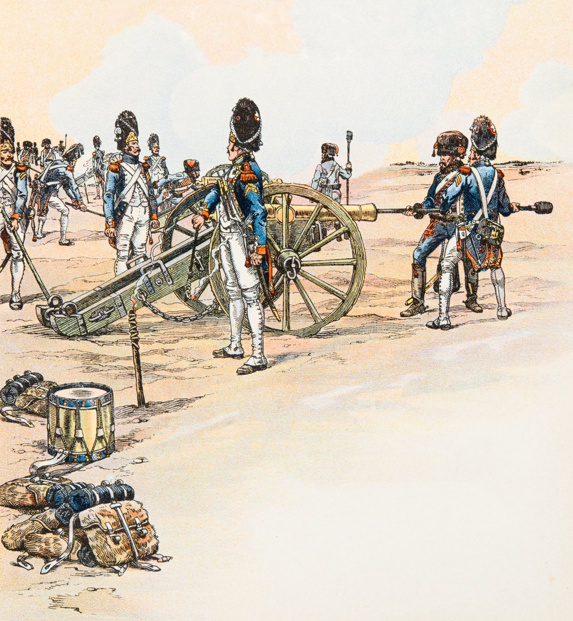 Jacques Marie Gaston Onfroy de Breville munkája előtt (1858-1931) – Bonaparte Napóleon A Nagy Armee tüzérei, magángyűjtemény alkotó: pseudonym for Onfray de Breville Jacques Job