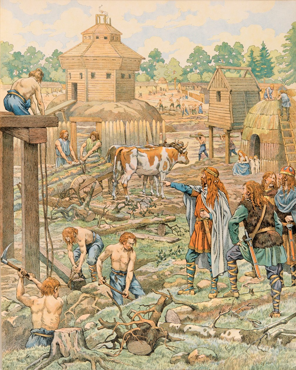 Jacques Marie Gaston Onfroy de Breville dit JOB (1858-1931) – Belgium története: Clodion le Chevelu (390-450 körül), a frankok királya megalapította fővárosát Tournaiban (tornay), magángyűjtemény alkotó: pseudonym for Onfray de Breville Jacques Job