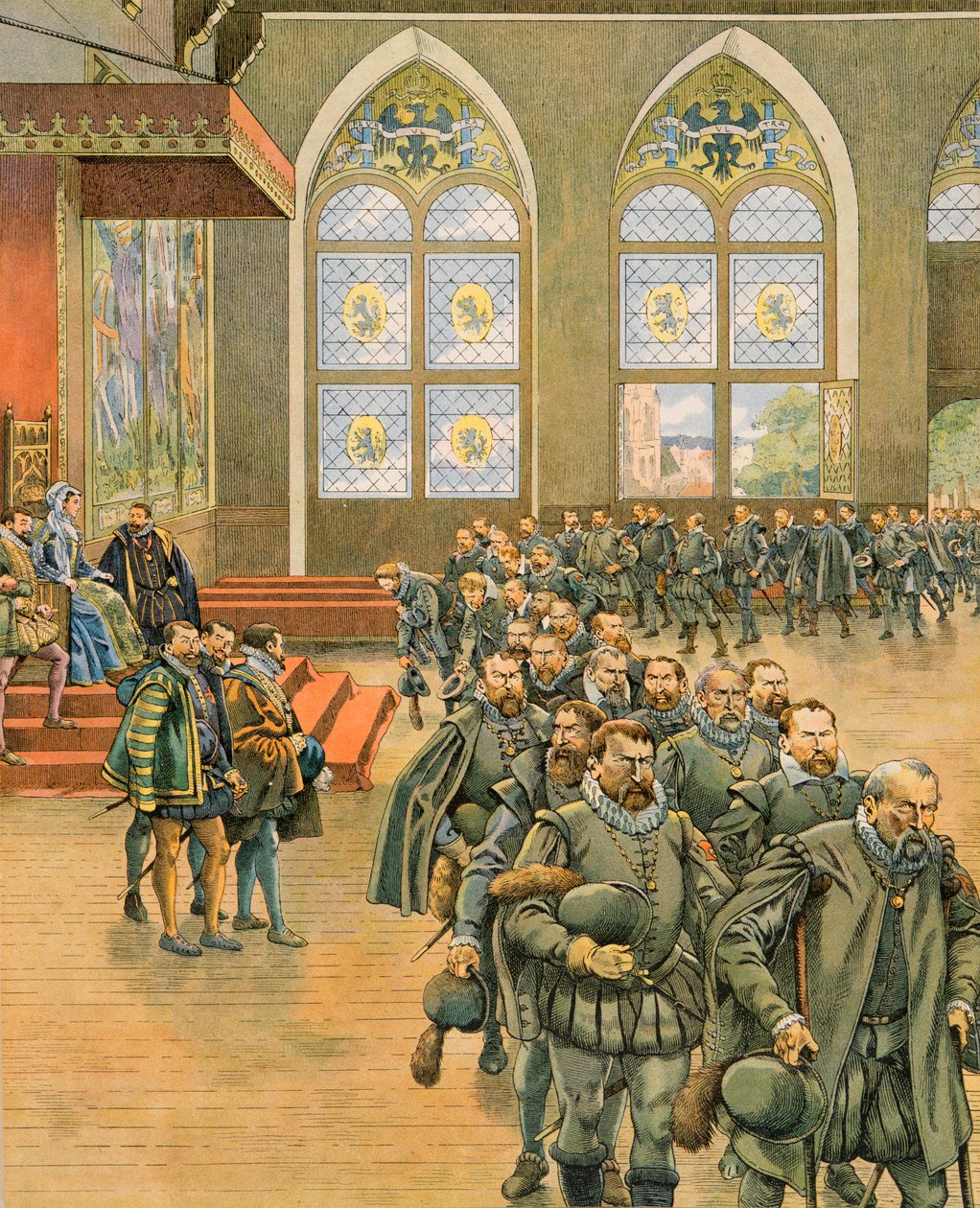 Jacques Marie Gaston Onfroy de Breville dit JOB (1858-1931) – Belgium története: A gueux-k tiszteletteljes tiltakozásaikat Marguerite de Parmának (1522-1586), II. Fülöp (1527-1598) alatti holland nevelőnőnek 1566-ban, Magángyűjtemény alkotó: pseudonym for Onfray de Breville Jacques Job
