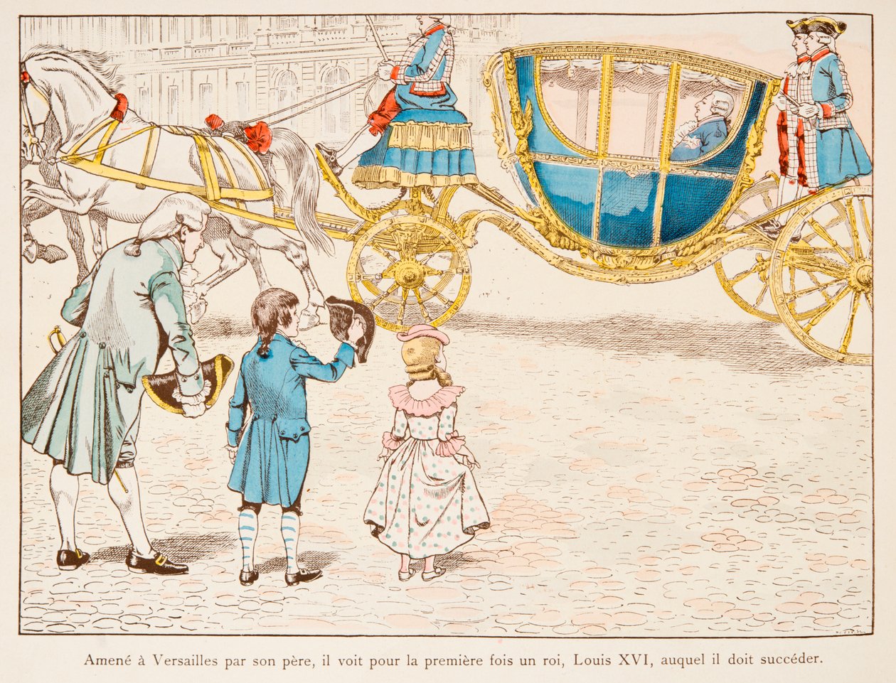 Jacques Marie Gaston Onfroy de Breville dit JOB (1858-1931) – Bonaparte Napóleon, akit apja Versailles-ba hozott, 1770-ben látja először XVI. Lajos királyt Carossusban, Magángyűjtemény alkotó: pseudonym for Onfray de Breville Jacques Job