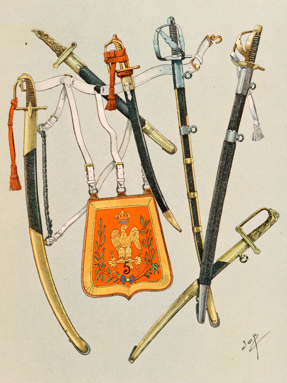 Jacques Marie Gaston Onfroy de Breville munkája előtt (1858-1931) – A francia csapatok mindenkori felszerelése: Arms of Troops, 1. csoport, magángyűjtemény alkotó: pseudonym for Onfray de Breville Jacques Job