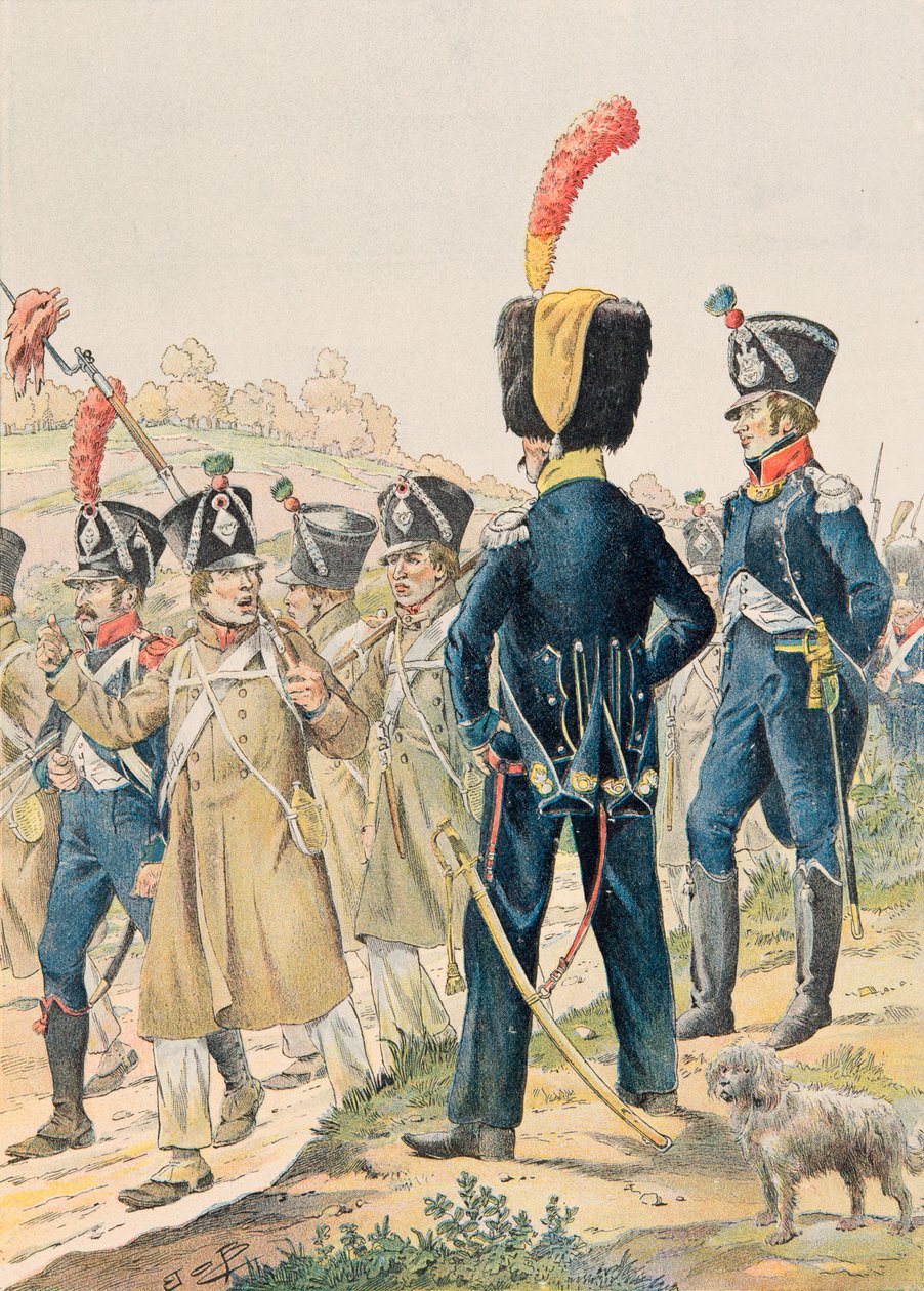 Jacques Marie Gaston Onfroy de Breville dit JOB (1858-1931) – A francia csapatok mindenkori felszerelése: Voltigeurs és könnyű gyalogsági vadászok tisztjei az Első Birodalom alatt, Magángyűjtemény alkotó: pseudonym for Onfray de Breville Jacques Job