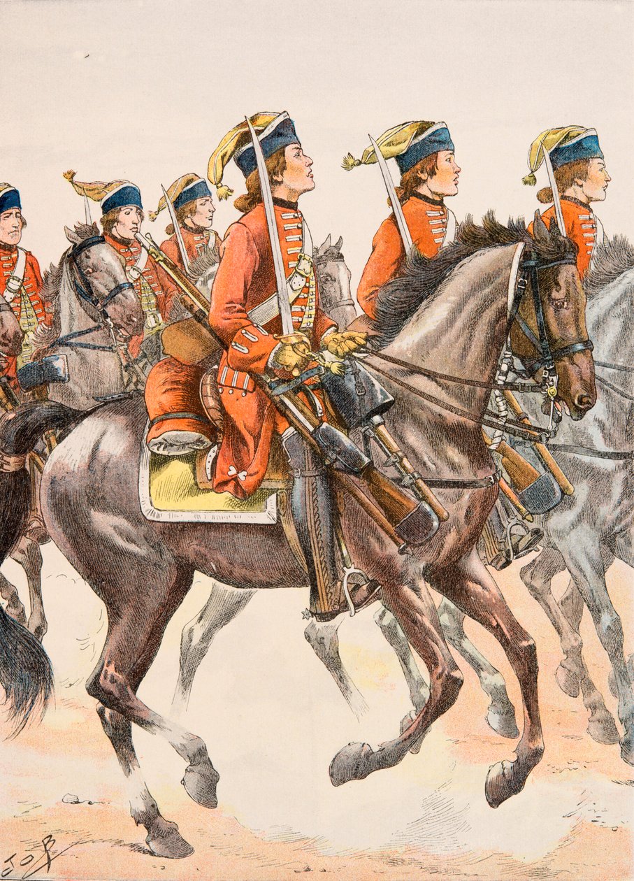 Jacques Marie Gaston Onfroy de Breville a munkában (1858-1931) – A francia csapatok mindenkori felszerelése: Beauffremont Dragons 1759, Magángyűjtemény alkotó: pseudonym for Onfray de Breville Jacques Job