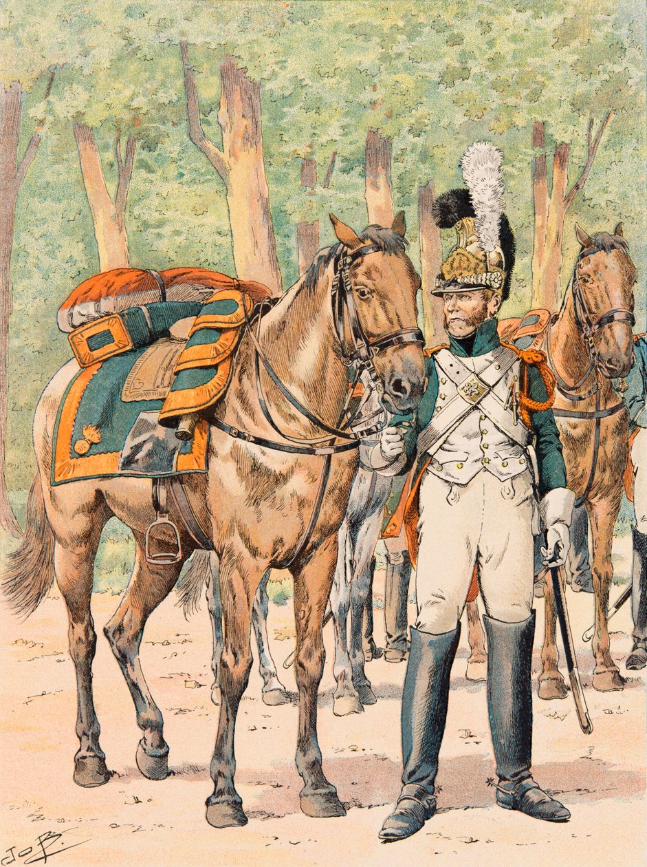 Jacques Marie Gaston Onfroy de Breville a munkában (1858-1931) – A francia csapatok mindenkori felszerelése: Dragons de France (1814-1815), Magángyűjtemény alkotó: pseudonym for Onfray de Breville Jacques Job