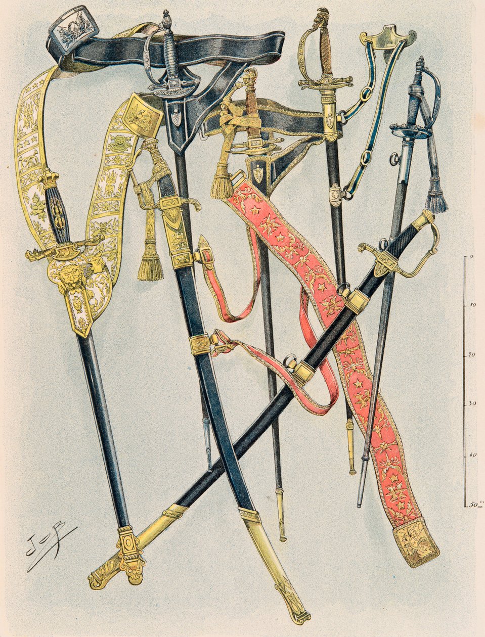 Jacques Marie Gaston Onfroy de Breville dit JOB (1858-1931) - A francia csapatok mindenkori felszerelése: Az államfők fegyverei, XII. évi rendelet, Magángyűjtemény alkotó: pseudonym for Onfray de Breville Jacques Job