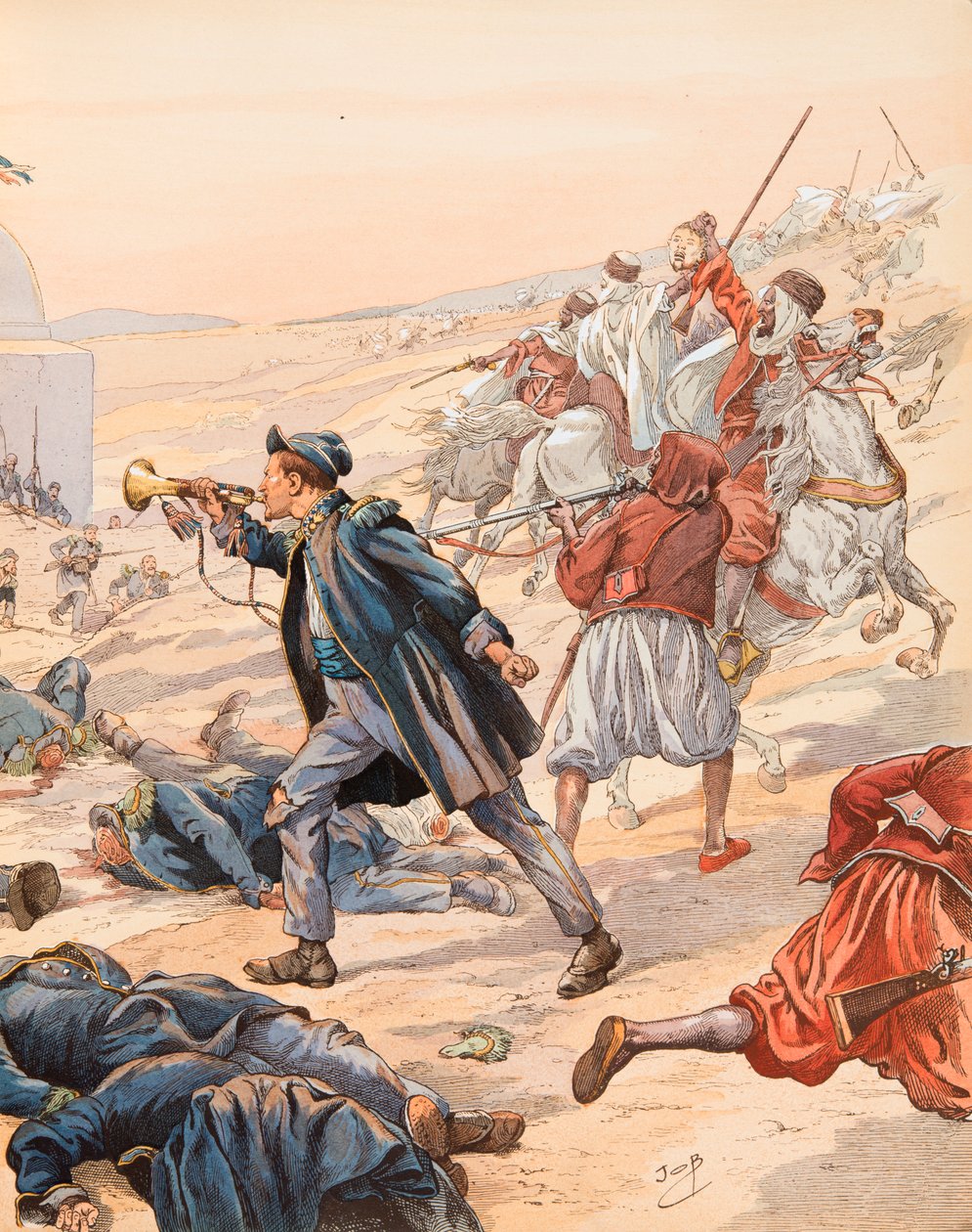 Jacques Marie Gaston Onfroy de Breville dit MUNKA (1858-1931) – Sidi Brahim bugyuta (Guillaume Rolland (1821-1916)) azt a vádat hangoztatta, hogy 1842-ben emeljék fel a csapatokat Abd el Kader ellen, Magángyűjtemény alkotó: pseudonym for Onfray de Breville Jacques Job
