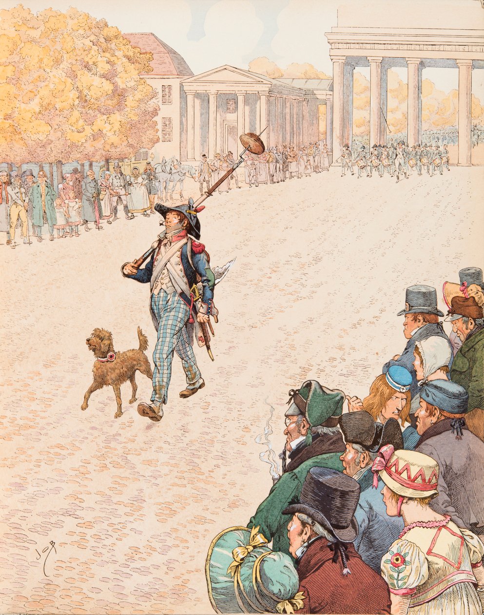 Jacques Marie Gaston Onfroy de Breville dit JOB (1858-1931) - Berlin bejárata (1. Napóleon csapatai 1806-ban győztesen vonultak be Berlinbe), Magángyűjtemény alkotó: pseudonym for Onfray de Breville Jacques Job