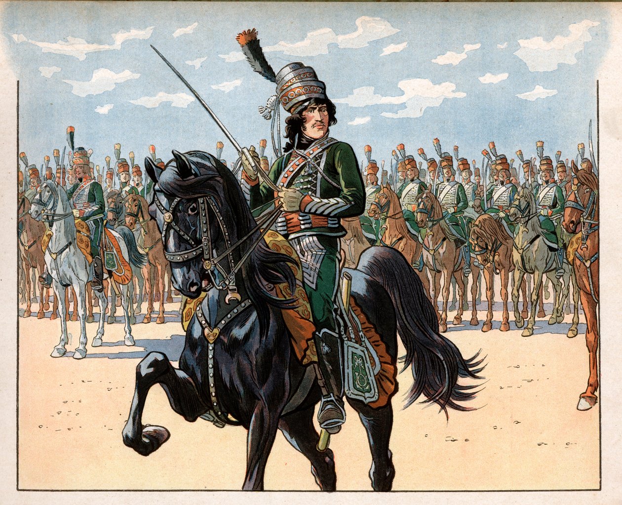Joachim Murat (1767-1815), majd ezredes az olasz hadjárat során. Jacques Marie Gaston metszet, Onfray de Breville dit Job (1858-1931) alkotó: pseudonym for Onfray de Breville Jacques Job