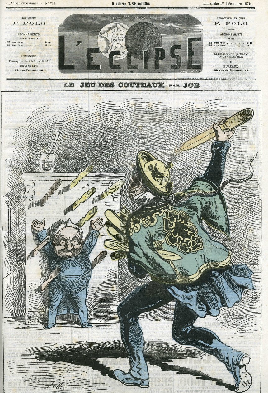 Le jeux des knives, Adolphe Thiers (1797-1877), francia történész és államférfi. Borító a „” L