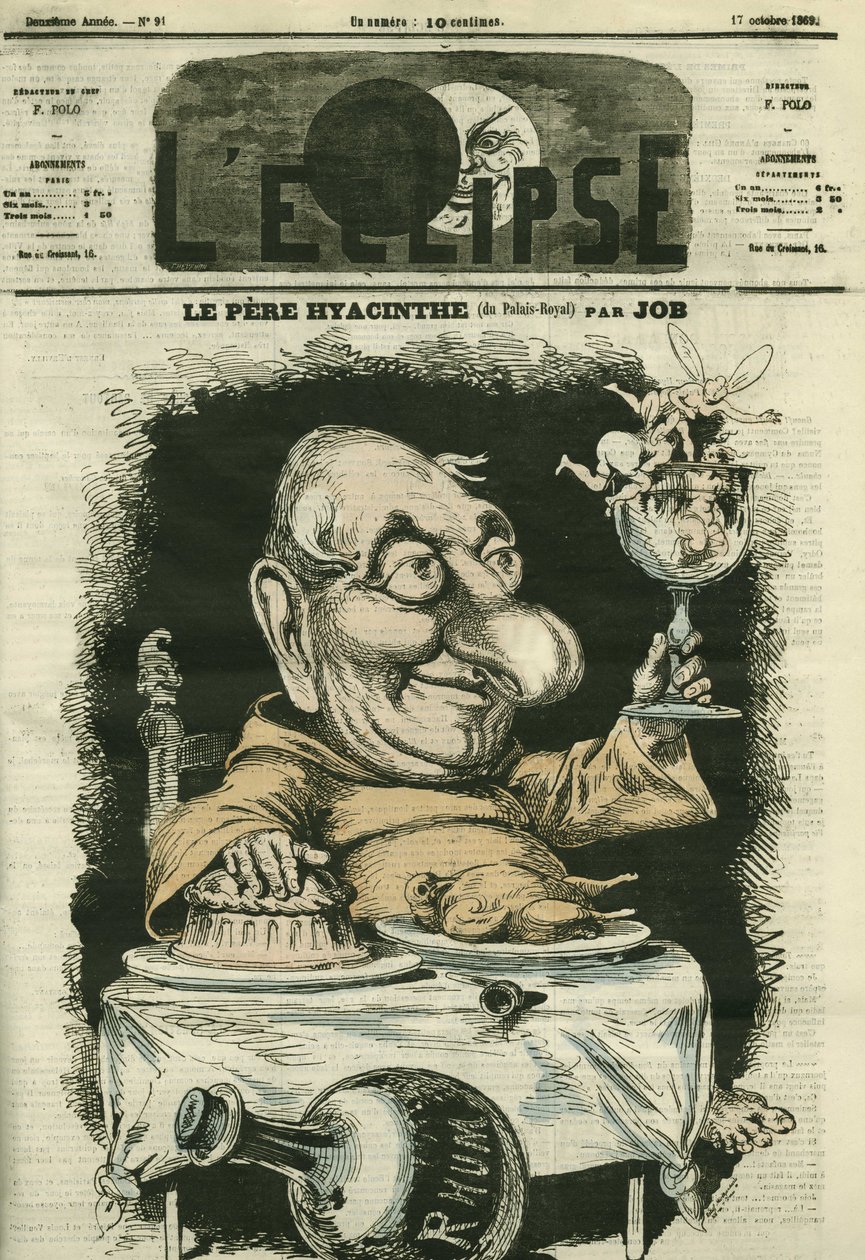 Louis Hyacinthe Duflost of Hyacinthe (1814-1887), francia színész. Borító a „The Eclipse”-ben, Job, október alkotó: pseudonym for Onfray de Breville Jacques Job