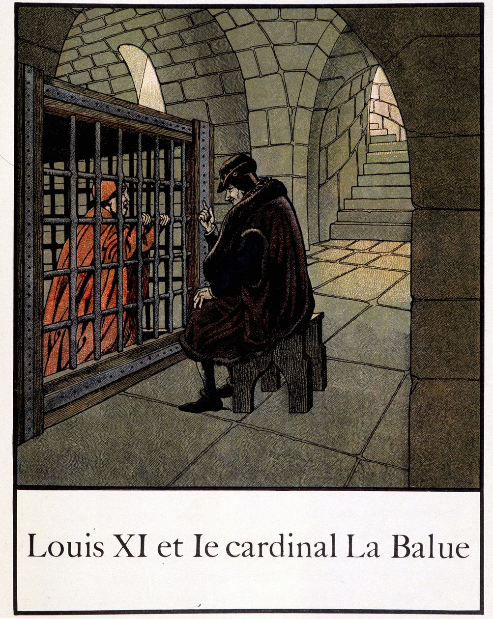 XI. Lajos és La Balue bíboros – Jacques Bainville „"Egy kis Franciaország története" című művében, szerk. Sörény alkotó: pseudonym for Onfray de Breville Jacques Job