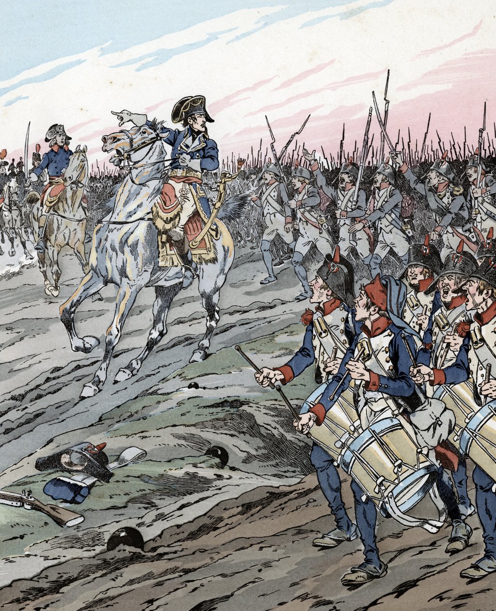 Napóleon Bonaparte a marengói csata alatt (1800) alkotó: pseudonym for Onfray de Breville Jacques Job