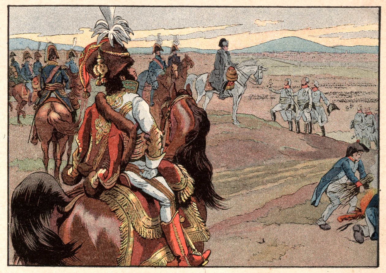 I. Bonaparte Napóleon (1769-1821) Joachim Murattal (1767-1815) Ulm 1805-ös feladása során. Jacques Marie Gaston metszete, Onfray de Breville dit Job (1858-1931) alkotó: pseudonym for Onfray de Breville Jacques Job