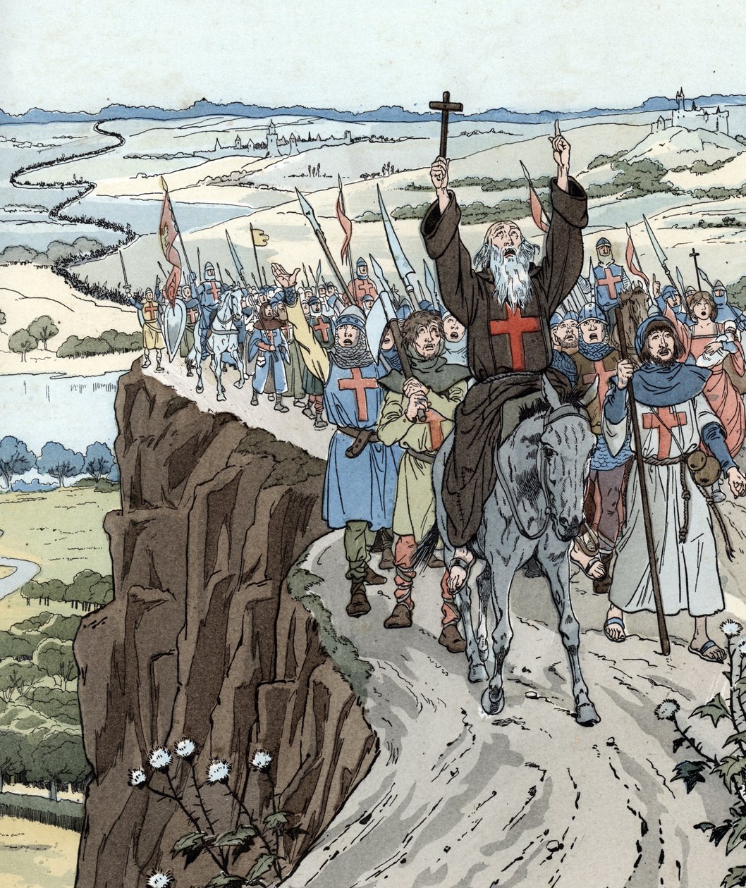 Remete Péter vezette az első keresztes hadjáratot (1096) „Isten akarja!” felkiáltással! alkotó: pseudonym for Onfray de Breville Jacques Job