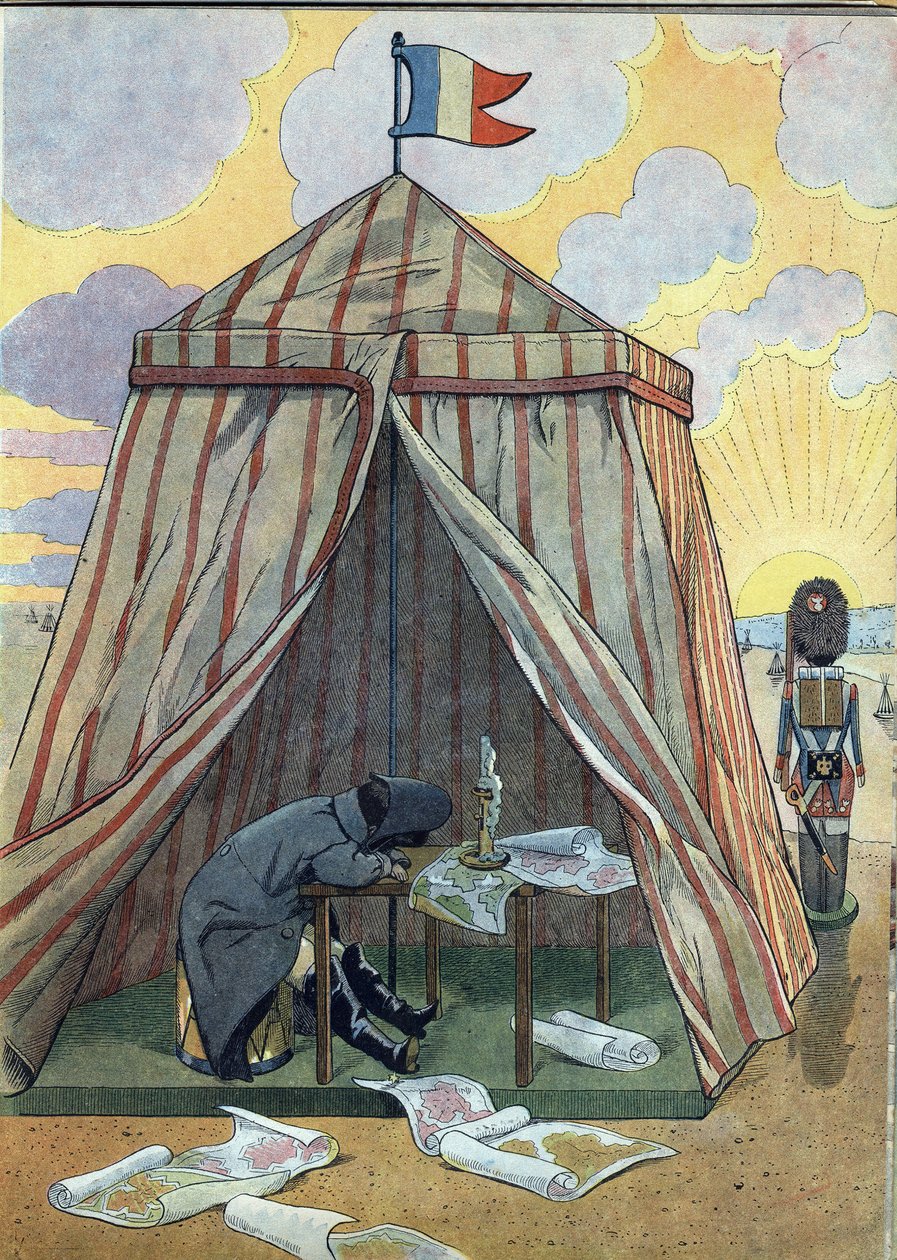 Franciaország történetének jelenete játékokban: I. Bonaparte Napóleon (1769-1821) nyugalomban az austerlitzi csata előtt 1815. december 2-án. A „” Joujoux a l