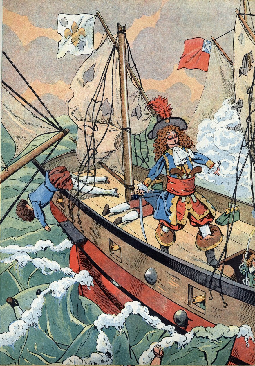 Franciaország történetének jelenete játékokban: A francia tengerész, Jean Bart (1650-1702) magánkapitány fiával, aki készen áll arra, hogy ütközés esetén felgyújtsa a port. A „Joujoux a l