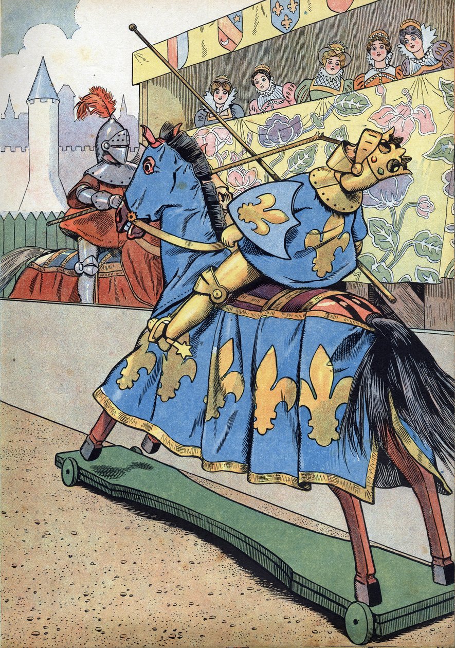 Franciaország történetének jelenete játékokban: II. Henrik (1519-1559) francia király halála. Lánya, Erzsébet és a spanyol Fülöp II. esküvőjének napján, június 30-án alkotó: pseudonym for Onfray de Breville Jacques Job