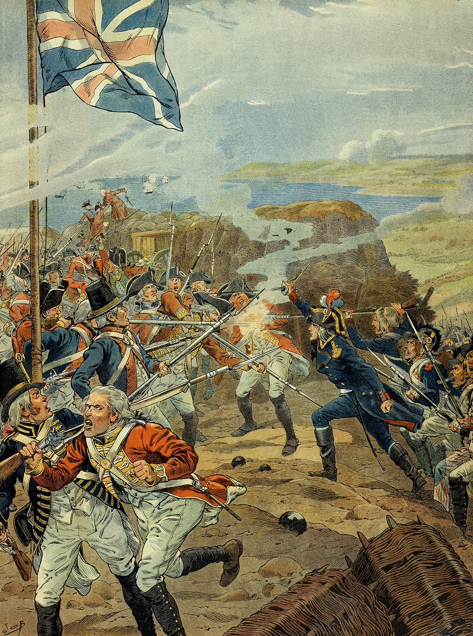 A Rajnai Hadsereg és az 1789-es francia forradalom: I. Bonaparte Napóleon (1769-1821) 1793-ban rohamot indított az angolok ellen Toulonnál. Dél-Franciaország határait megszállják a forradalom ellen koalizált hatalmak. Az angolok elfoglalták Toulont alkotó: pseudonym for Onfray de Breville Jacques Job