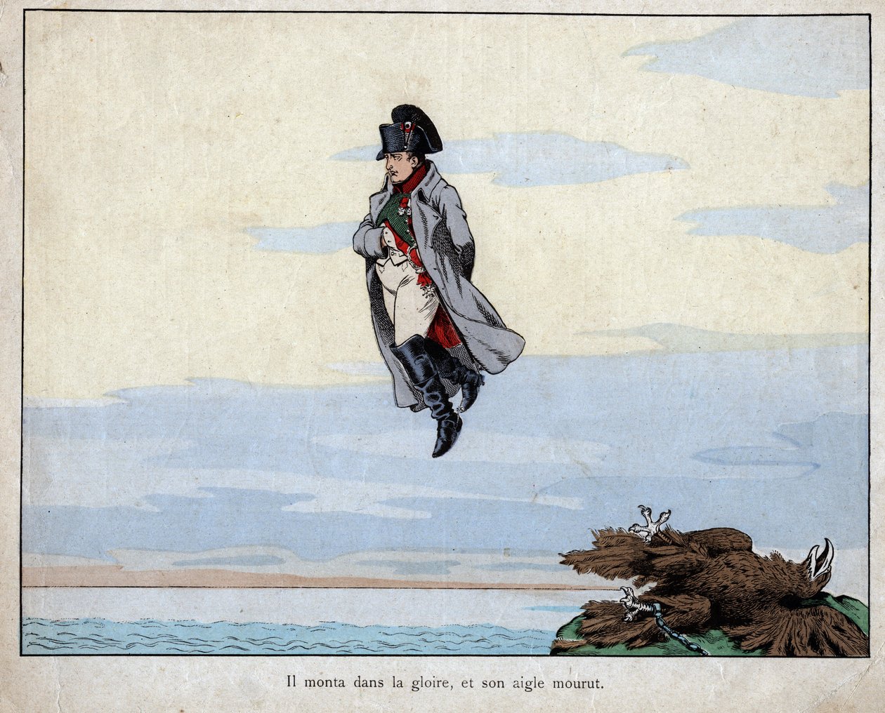 Napóleon halála, 1821. május 5. – Job (Jacques Onfroy de Breville) litográfiája a „Le Grand Napoleon des Petites Enfants” című filmből” 1893. alkotó: pseudonym for Onfray de Breville Jacques Job