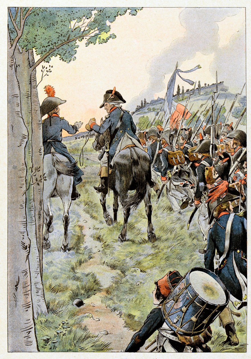 Theophile Malo Corret, az auvergne-i torony (vagy Latour) (1743-1800) 1800-ban a Rajna hadseregével – Jób illusztrációja (Jacques Marie Gaston Onfray és Breville). ) (Jacques-Marie) (1858-1931) for A könyv alkotó: pseudonym for Onfray de Breville Jacques Job