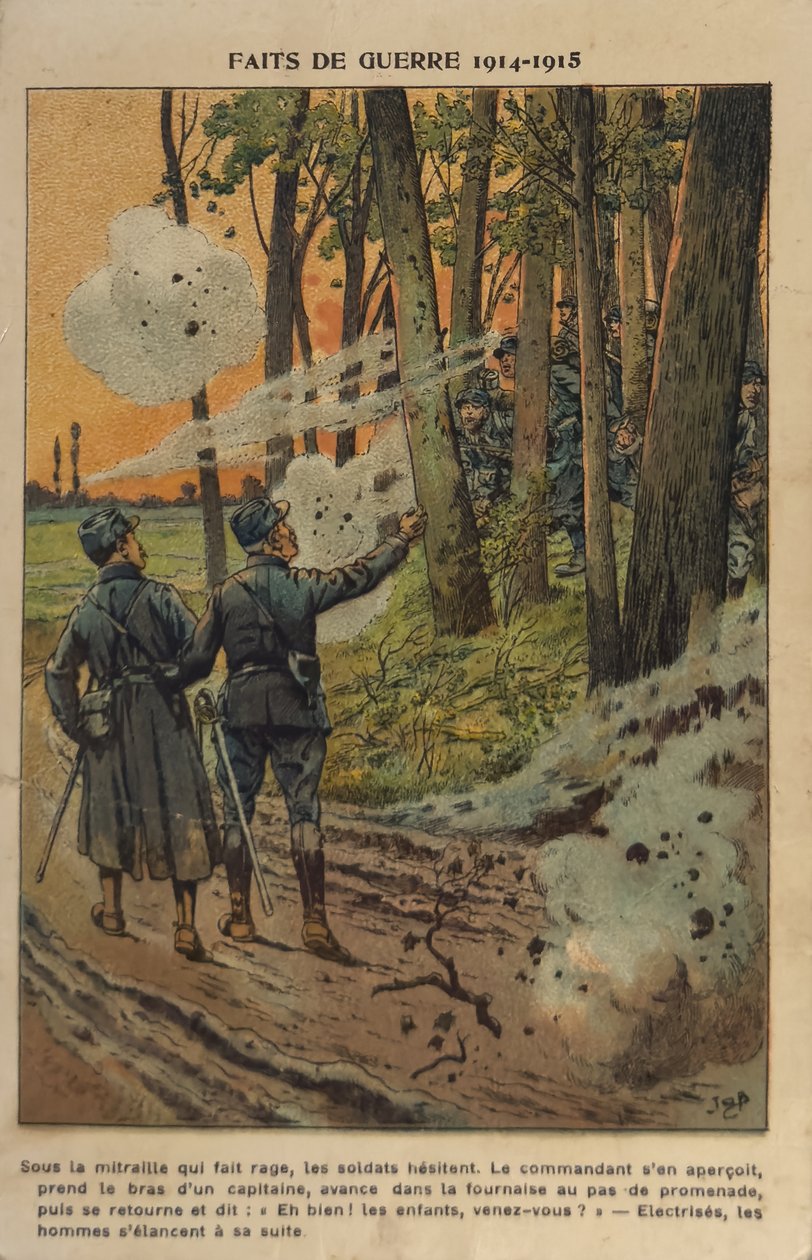 1. világháború: Hősies tisztek (illusztráció) alkotó: pseudonym for Onfray de Breville Jacques Job