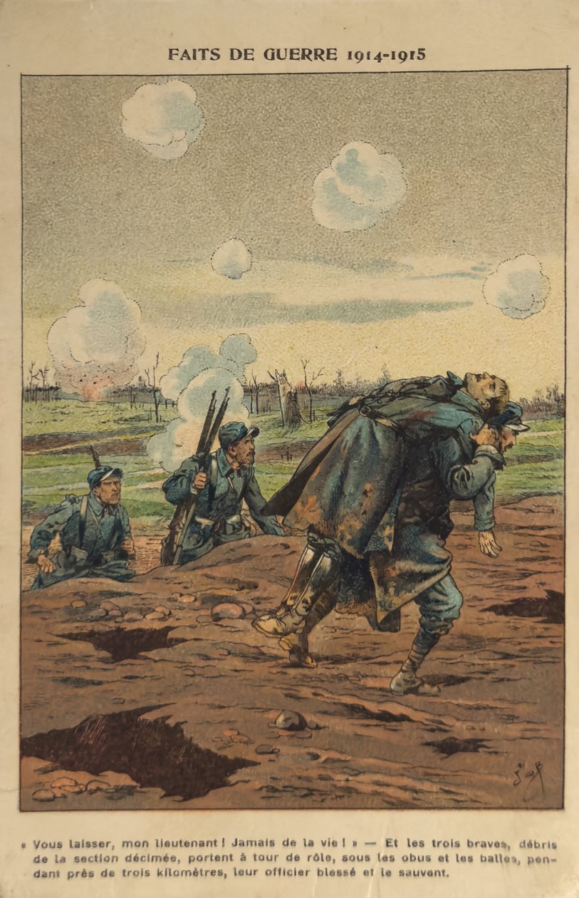 1. világháború: A főnök megmentése (illusztráció) alkotó: pseudonym for Onfray de Breville Jacques Job