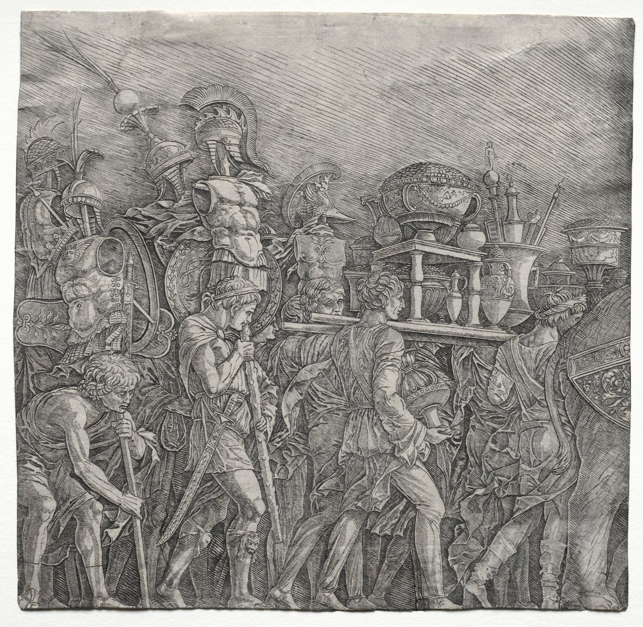 Caesar diadalai: A fűzőhordozók alkotó: school of Andrea Mantegna