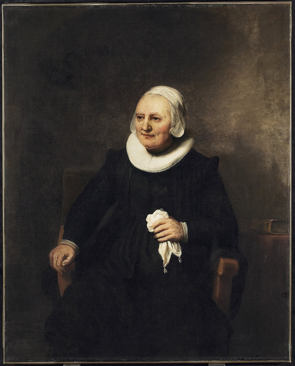 Ülő nő portréja zsebkendővel, 1644 alkotó: studio of Rembrandt Harmensz. van Rijn