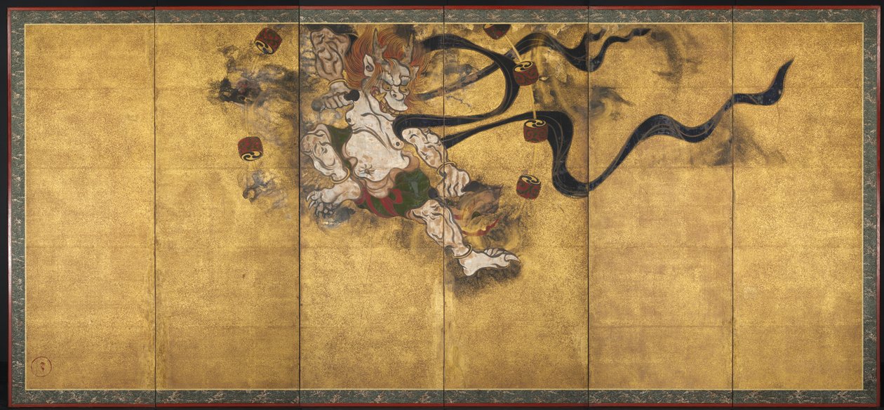 Mennydörgés istene (Raijin) alkotó: studio of Tawaraya Sōtatsu