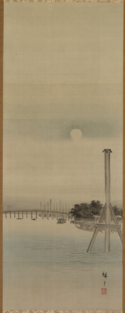 Éjszakai jelenet a Sumida folyón alkotó: studio of Utagawa Hiroshige