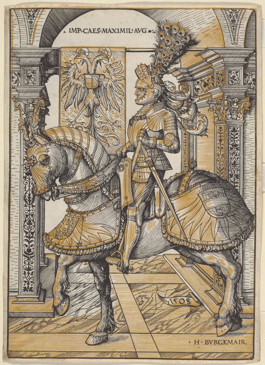 I. Maximilián császár lovas portréja alkotó: the Elder Hans Burgkmair