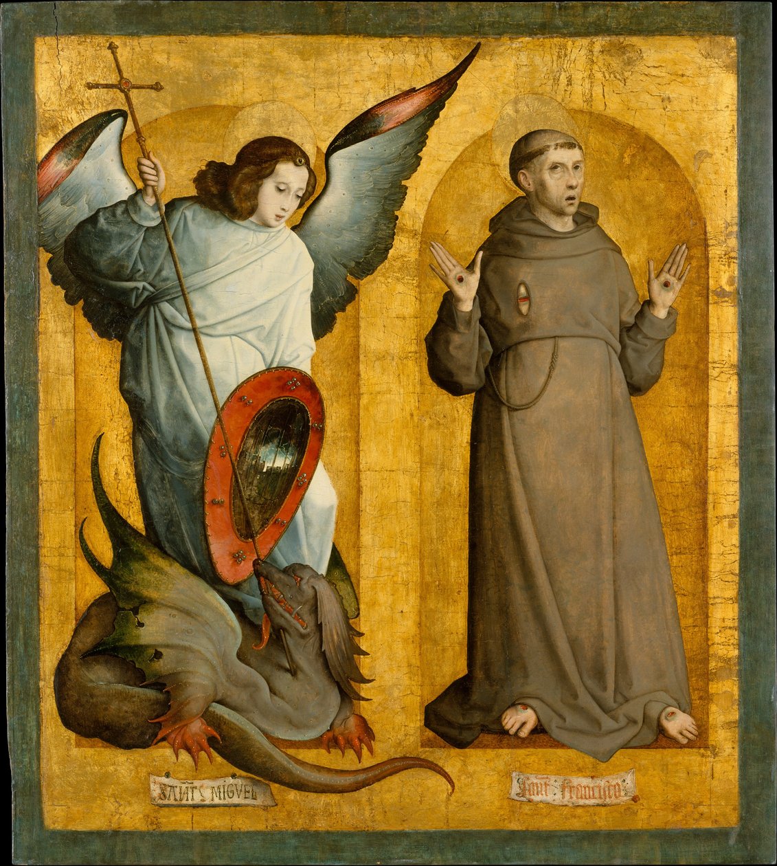 Szent Mihály és Ferenc, kb. 1505-9. alkotó: the Elder Juan de Flandes