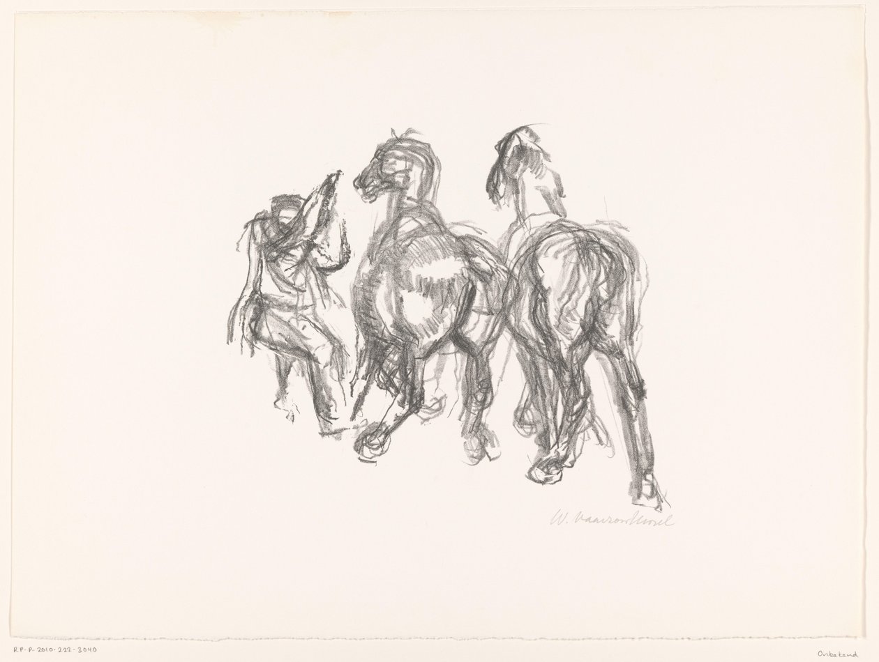 Ember és lovak alkotó: unknown (signed by artist)