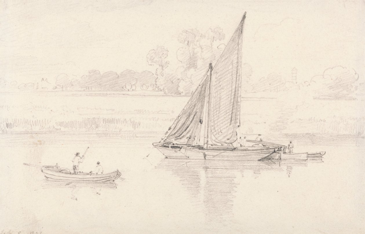 The Thames at Kew, 1806. február 9 alkotó: unknown artist
formerly John Constable