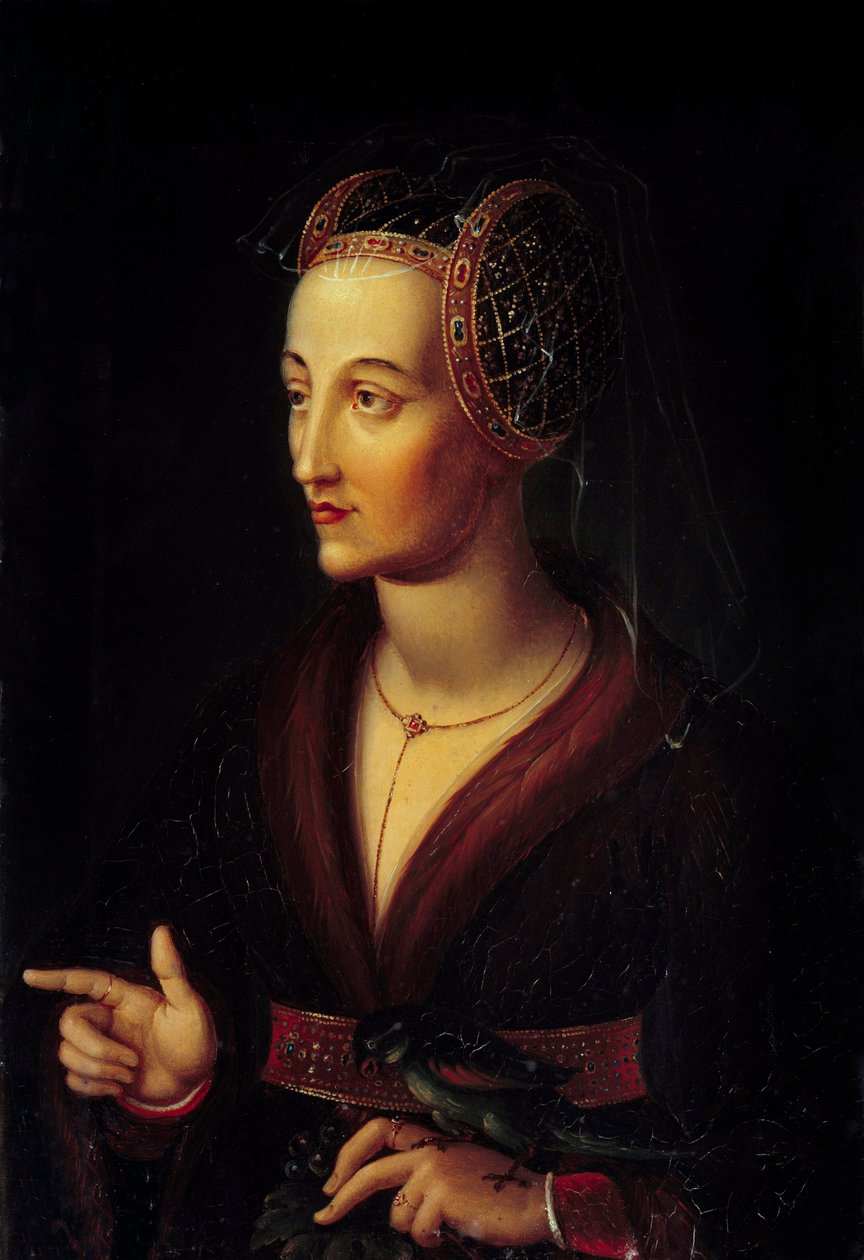 Portugál Izabella, burgundi hercegnő (1397-1472) portréja Vincent Nicolas Raverat (1801-1865) festménye 19. század V. 0,43x0,3 m alkotó: vincent Nicolas Raverat