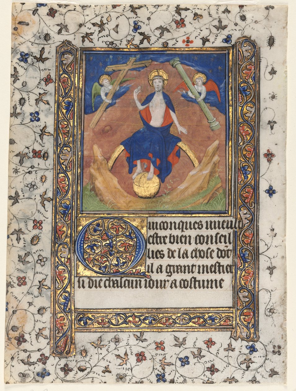 Levél az órák könyvéből: Krisztus az ítéletben alkotó: workshop of Boucicaut Master