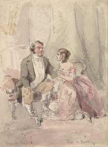 Jelenet a Vanity Fairből: Jos és Becky, 1848-80. alkotó: Jerry Barret