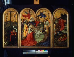 A Seilern Triptichon – A síremlék, 1425 körül (festék, aranylevél a panelen)