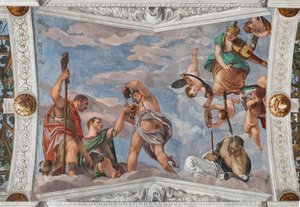 Bacchus tanítja a pásztorokat a szőlő használatára alkotó: Veronese