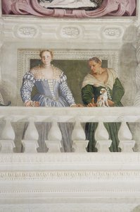 A Barbaro-háztartás tagjai, a Sala di Olimpo-ból, 1561 körül (freskó) (részlet) alkotó: Veronese