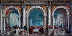 Étkezés a Leviben, Paolo Veronese Caliari (1528-1588) 1573 Méret: 5,51x13,1 m Velence, Gallerie del 