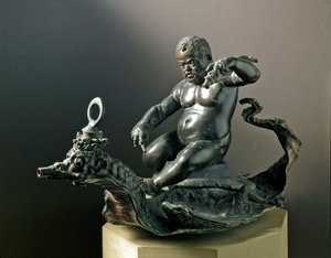 A törpe Morgante Braccio di Bartolo, a Cosimo I de Medici (Cosimo I de Medici) törpe. Giambologna bronzszobra (Giovanni da Bologna vagy Bolognai János vagy Boulogne)